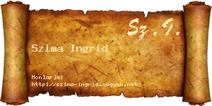 Szima Ingrid névjegykártya